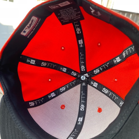 MLB FITTED ASTROS HAT SZ 7 5/8 orange & blue with star logo - Picture 4 of 5